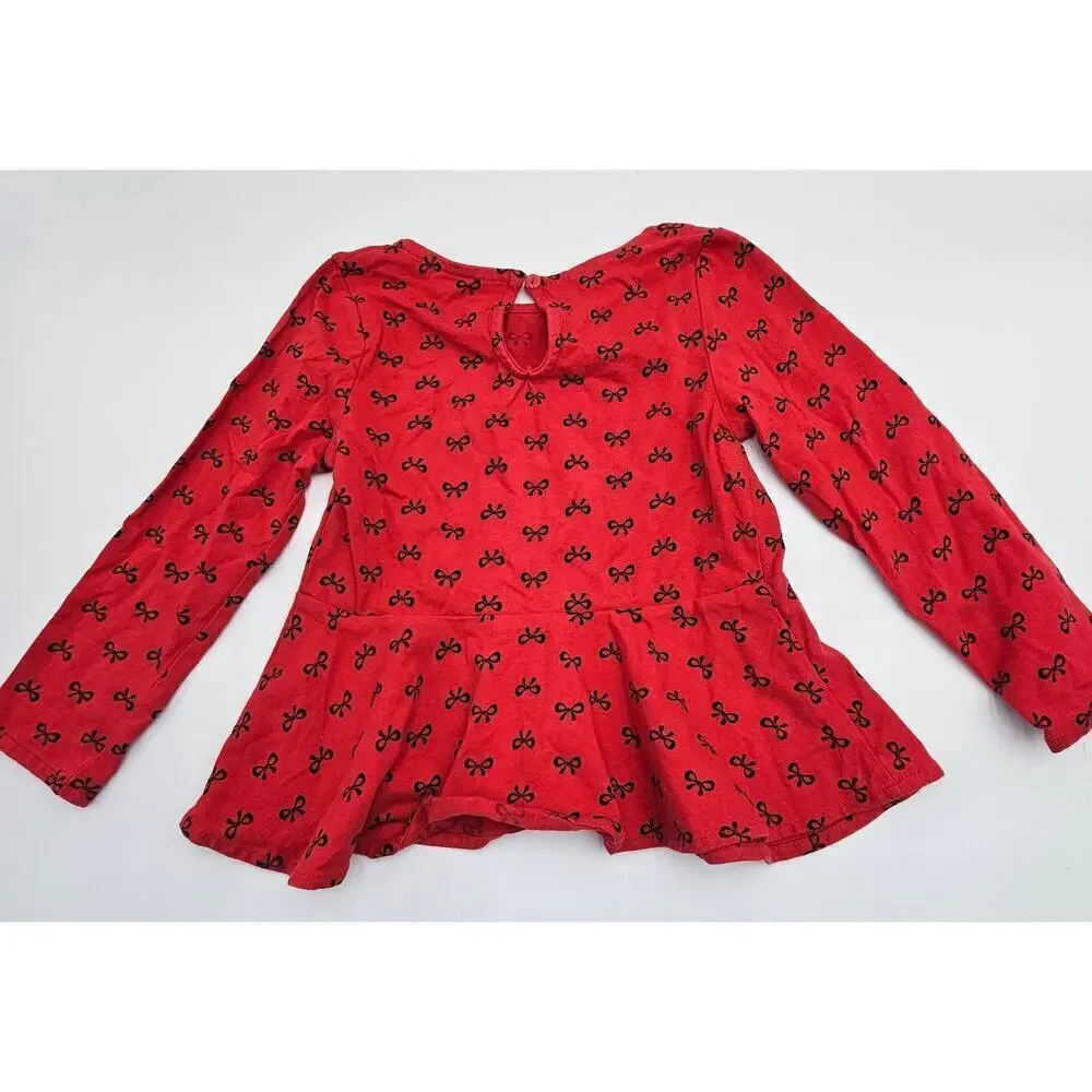 9 Piece Gap Girl's 4/5 Red/White/Black Bow Pants, Dress, Tops, Tights Lot